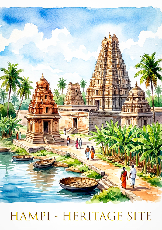 Hampi Wall Decor Frame. A4 size